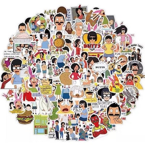 Cartoon Bob Burgers Aufkleber, 10er Pack zufällige, Aufkleber, Bob Burger Aufkleber
