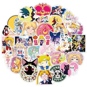 Adesivi Sailor Moon, confezione da 10 pezzi casuali, adesivi, adesivi Sailor Moon, anime, manga, cristallo di Sailor Moon, cosplay, adesivi