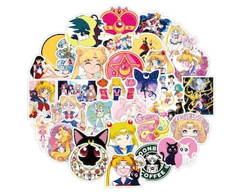 Sailor Moon Stickers, pack of 10 Random, stickers, Sailor Moon Stickers, Anime, manga, sailor moon crystal, cospal, stickers