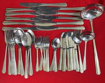 Vintage Solingen 18/10 Stainless Steel Cutlery With Gold Decor