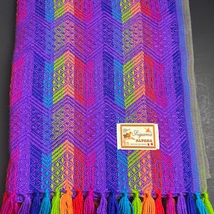 Alpaca Wool Rainbow Pashmina Handmade by Peruvian Artisans in Peru. Item in USA