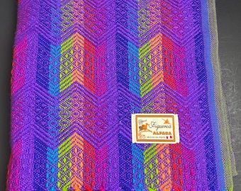 Alpaca Wool Rainbow Pashmina Handmade by Peruvian Artisans in Peru. Item in USA