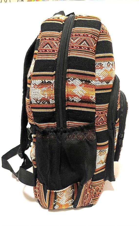 Peruvian Llama Fabric Backpack Handmade Boho Travel Bag  display picture 3