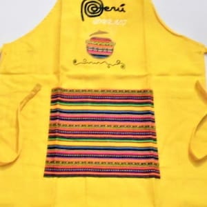 Apron From Peru Handmade Yellow Color From Peru
