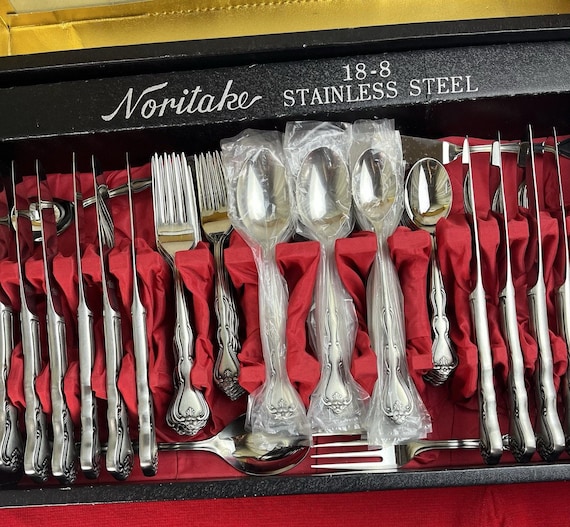 Noritake 18-8 Stainless Japan Sylvia Pattern Service for 12