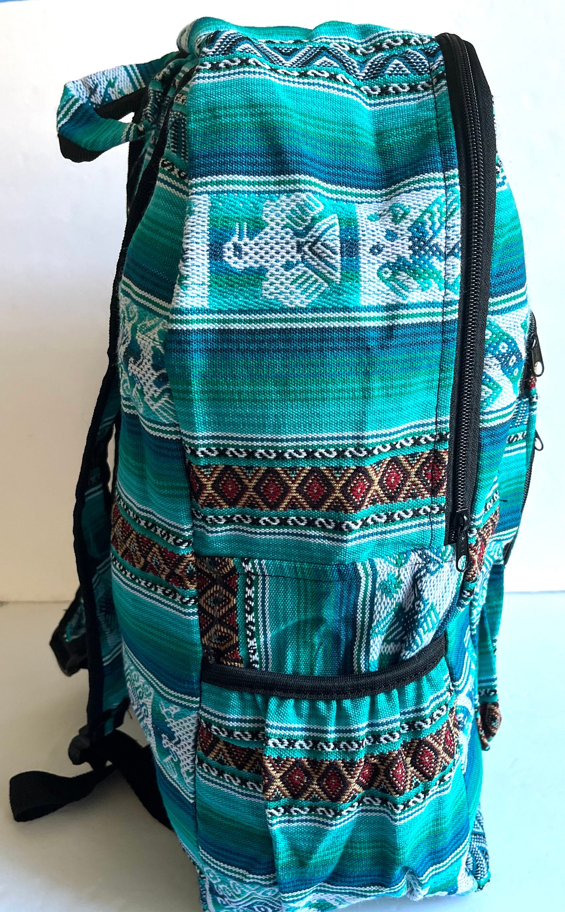 Backpack Handmade With Fabric Nazca Lines Designs From Peru  display picture 2