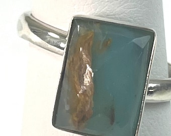 Gorgeous Peruvian Opal Sterling Silver 950 Adjustable Ring, Handmade Artisan Gemstone Jewelry, Boho Peruvian Opal Ring