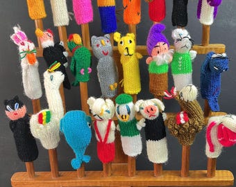20 Finger Puppets Handknitted from Peru Wholesale Educational Toys
