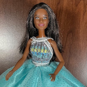 African American Barbie Doll 2016 Mattel Brown Eyes and Black Hair With Sky Blue Dress - Etsy African American Barbie Doll 2016 Mattel Brown Eyes and Black Hair With Sky Blue Dress - Etsy