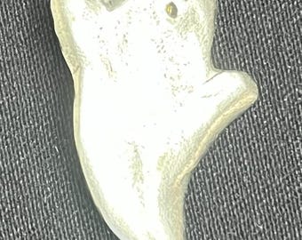 Halloween Silver Spöke Brosch 3,8 cm – Signerad QPP 95
