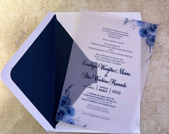 Blue Vellum Invitation Set