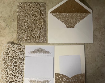 Laser Cut Wedding/Formal Invitations, Wedding Invitation, Quinceniera Invitation, Birthday Invitation, Party Invitation