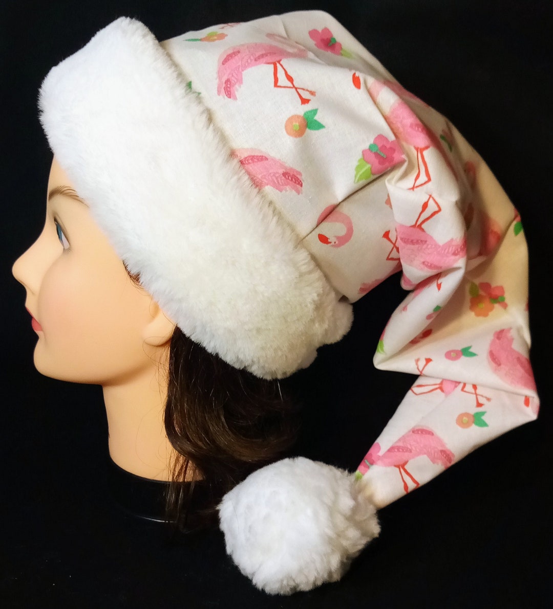 Pink Flamingos Christmas Santa Hat Etsy