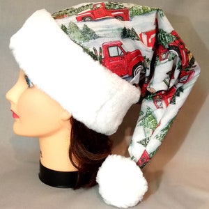 Classic Antique Christmas Pickup Truck Christmas Santa Hat