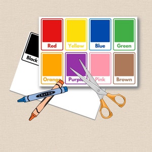 Noms de couleur Flashcards / Flash Cards Printable / Homeschool Preschool Kindergarten Toddler