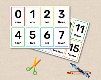 Numbers 1-20 Flashcards / Printable Flashcards / Numbers  / Educational Flashcards / Toddler Preschool Kindergarten Homeschool