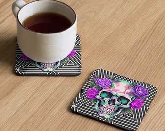 Mystical Skull and Roses Coaster
