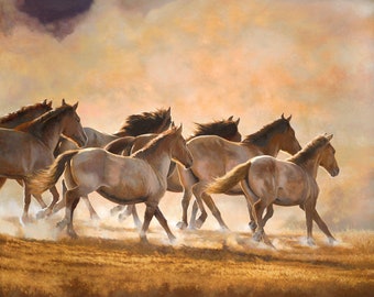 Moonlight Runners-  Oil Painting Giclee Print