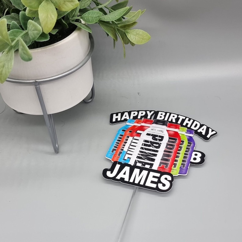 Prime hydration cake topper with stick image 1