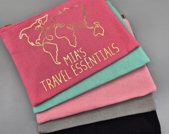 Personalized Travel Essentials Pouch: Airplane Pattern Makeup Bag
