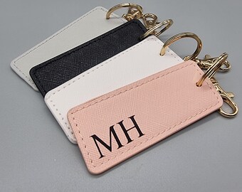 Personalised initial keyring/Keychain/Faux leather