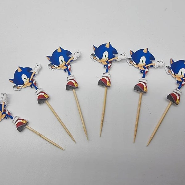 Sonic the Hedgehog Cupcake Toppers Etsy UK