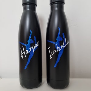 Personalised ballet water bottle. Insulated stainless steel bottle. image 5
