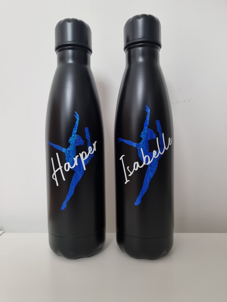 Personalised ballet water bottle. Insulated stainless steel bottle. image 5