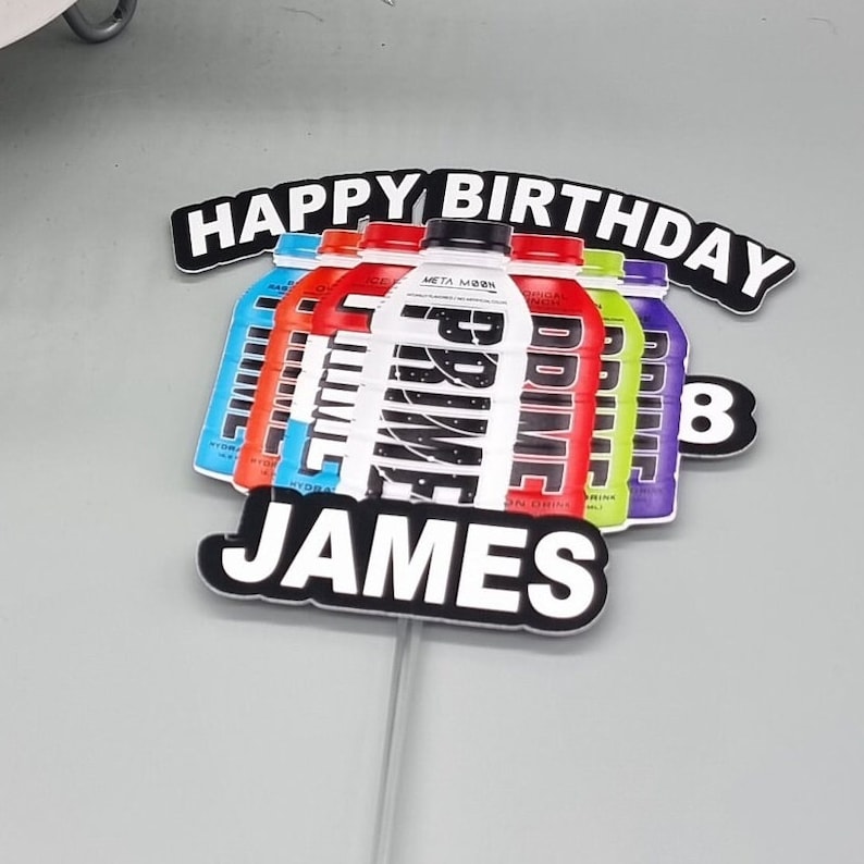 Prime hydration cake topper with stick image 3