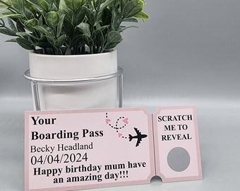 Personalized Scratch-Off Boarding Pass: Surprise Holiday Reveal