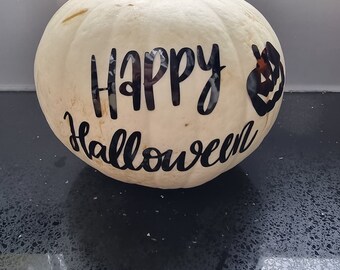 Happy halloween vinyl decals for pumpkins.