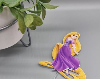 Rapunzel cake topper with stick