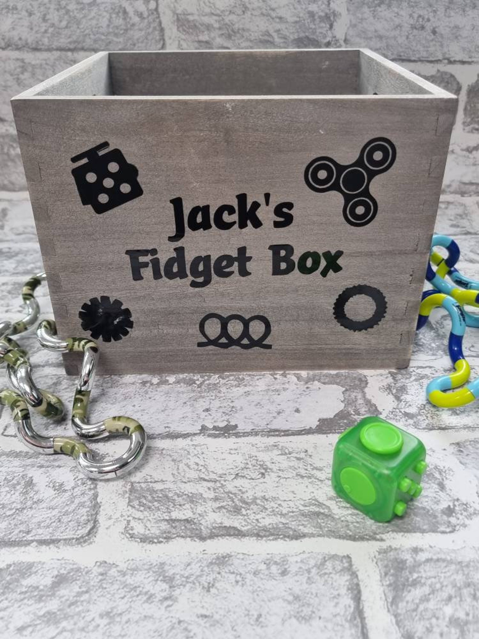 Personalised Fidget Box. Toy storage. Etsy