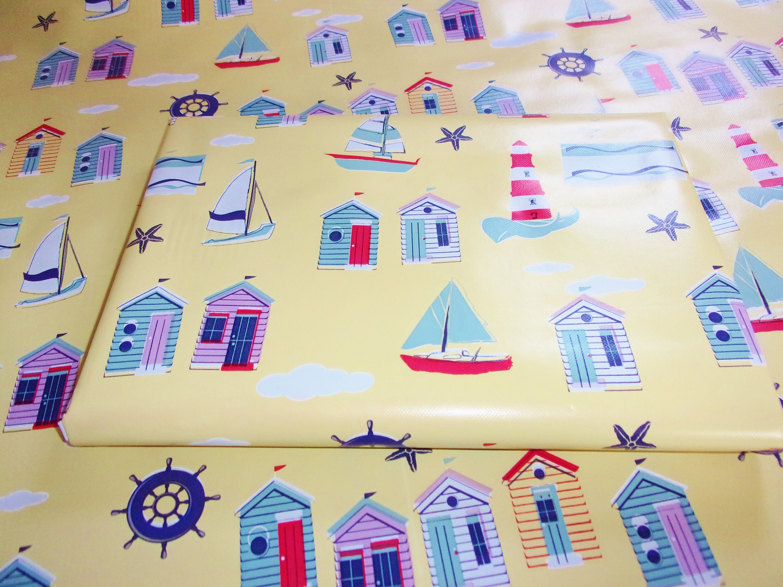 Beach Hut PVC Wipe Clean Fabric Table Chair Covering | Etsy
