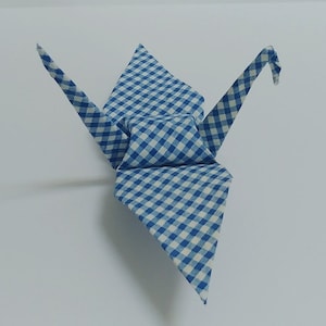 Origami Kraan, Stof (Blue Checker)