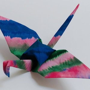 Guindaste de origami, tecido (Tie-Dye)