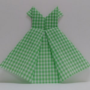 Origami Dress, Fabric (Green Checker)