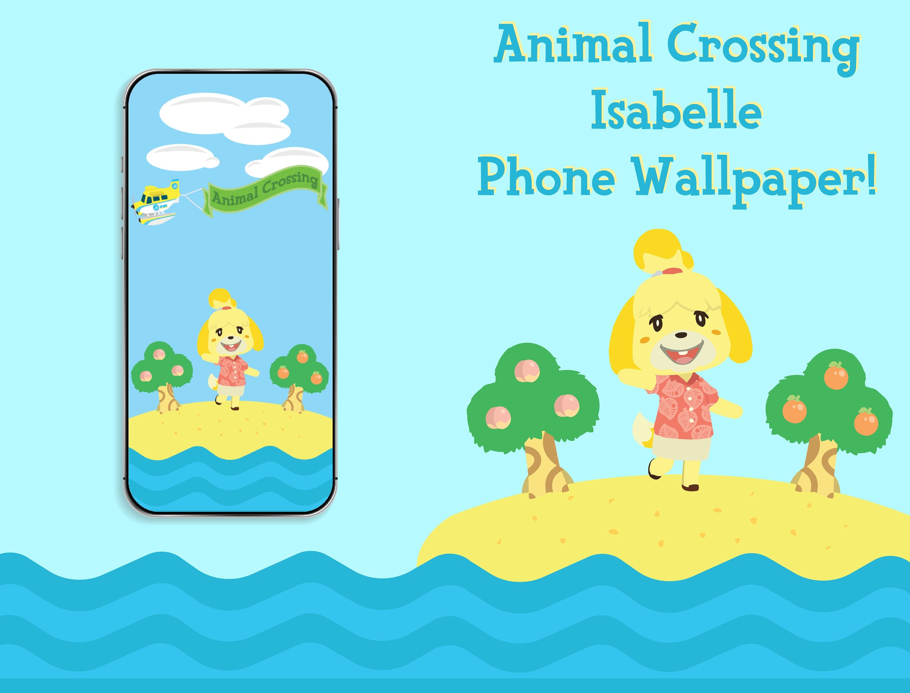 Animal Crossing Isabelle Phone Wallpaper Etsy Australia