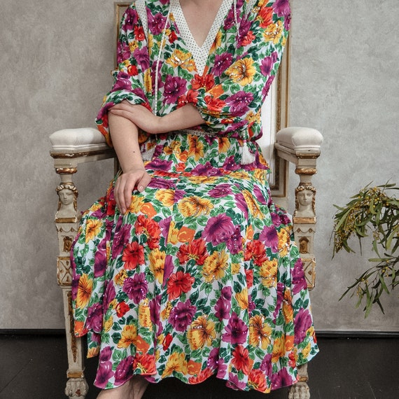 Diane Freis Vintage Flower Romance Dress