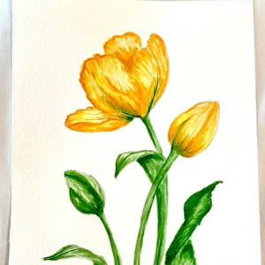 ORIGINAL WATERCOLOR Tulip Flower