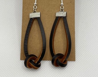 Bohemian Chic Leather Cord Knot Earrings