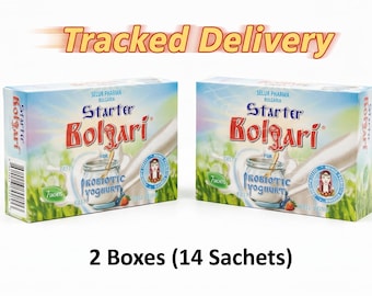Bulgarian Probiotic Yogurt Starter Culture: Bolgari Brand (2 Boxes, 14 Sachets)