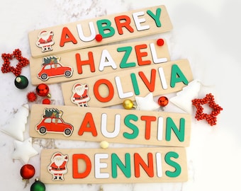 Christmas Name Puzzle  For Kids | Custom Christmas Name Puzzle | Christmas Toddler Toys | Christmas Baby Gifts | Christmas Gift for Kids