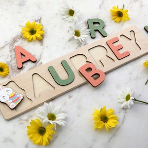 Easter Basket Stuffers, Easter Basket Name Puzzle, Wooden Name Puzzle by Playwood Name Puzzle, Toddler Toys, Baby Gift. Gift for Kids image 7