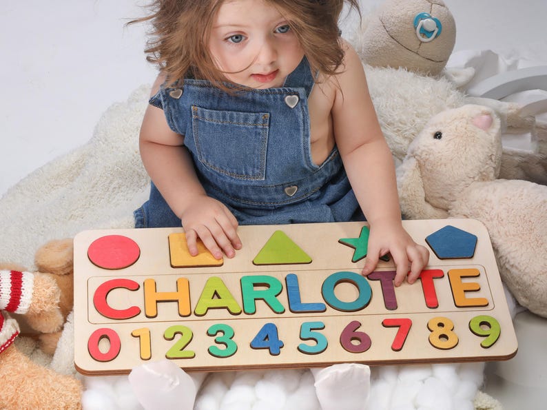 Personalized Name Puzzle | New Baby Gift | Wooden Toys | Baby Shower | Christmas Gifts for Kids | Wood Toddler | First Birthday Gift image 7