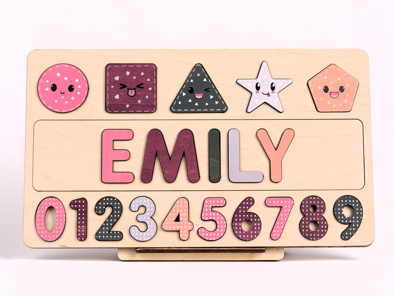 Personalized Name Puzzle New Baby Gift Wooden Toys Baby Shower Christmas Gifts for Kids Wood Toddler First Birthday Gift image 10