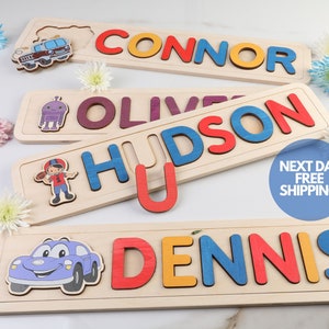 Wooden Name Puzzle by Playwood Name Puzzle | Toddler Toys | Baby Gifts | Gift for Kids | Christmas Present