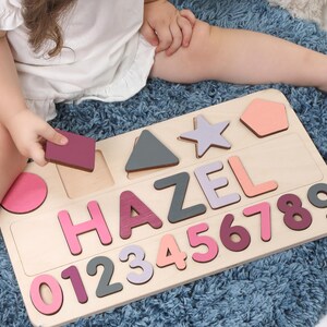 Personalized Name Puzzle | New Baby Gift | Wooden Toys | Baby Shower | Christmas Gifts for Kids | Wood Toddler | First Birthday Gift image 10