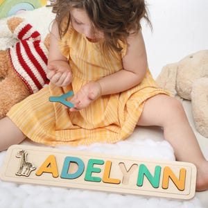 Name Puzzle for Toddler | Personalized Name Puzzle | First Birthday Gift | One Year Old Girl Gift | Wooden Name Puzzle |Name Puzzle For Baby