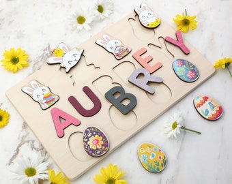 Easter Bunny Easter Egg Name Puzzle Gift